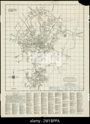 Wakefield, Massachusetts ,. Lucius Beebe Memorial Library Historic Maps Stock Photo