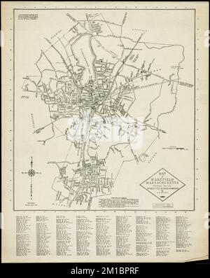 Wakefield, Massachusetts ,. Lucius Beebe Memorial Library Historic Maps Stock Photo