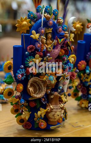 decorative painted toy skull for the day of the dead in mexico, mexico traditions Stock Photo