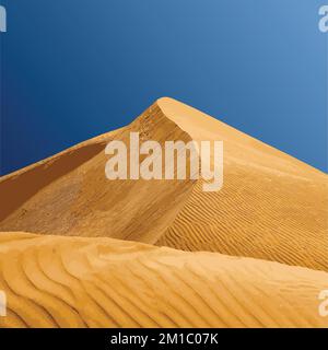 Sand dune with blue sky background vector illustration Stock Vector