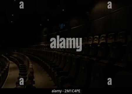empty forum auditorium business conference, empty seats and seats without listeners Stock Photo