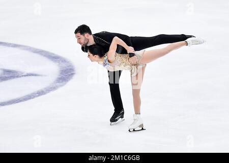 Turin, Italy. 09th Dec, 2022. Turin, December 8-11 2022, Italy Palavela ISU GRAN PRIX OF FIGURE SKATING FINAL 2022 In action during pairs free skating Deanna Stellato Dudek/ Maxime Deschamps CAN (Photo by Tonello Abozzi/Pacific Press) Credit: Pacific Press Media Production Corp./Alamy Live News Stock Photo