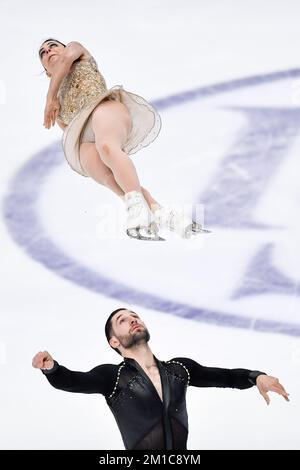 Turin, Italy. 9th Dec, 2022. Turin, December 8-11 2022, Italy Palavela.ISU GRAN PRIX OF FIGURE SKATING FINAL 2022.In action during pairs free skating.Deanna Stellato Dudek/ Maxime Deschamps CAN (Credit Image: © Tonello Abozzi/Pacific Press via ZUMA Press Wire) Stock Photo