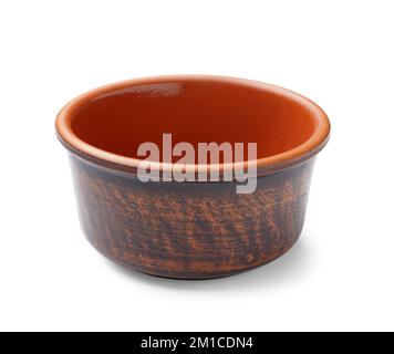 Empty ramekin on white background Stock Photo