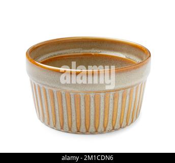 Empty ramekin on white background Stock Photo
