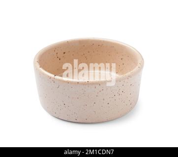 Stylish ceramic bowl on white background Stock Photo