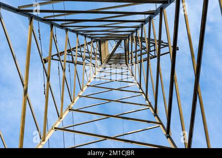Electrical tower view from below Stock Photo