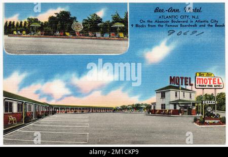 Bee-Ann Motel, Atlantic City, N.J., on the Absecon Boulevard in Atlantic City, 9 blocks from the famous boardwalk and the beach , Motels, Tichnor Brothers Collection, postcards of the United States Stock Photo