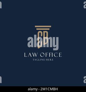 CB initial monogram logo for law office, lawyer, advocate with pillar style design ideas Stock Vector