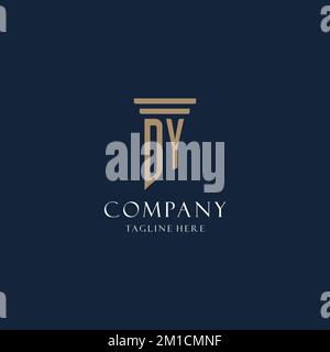 DY initial monogram logo with pillar style design Stock Vector Image ...
