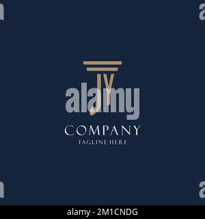 JY initial monogram logo for law firm, lawyer or advocate with pillar ...