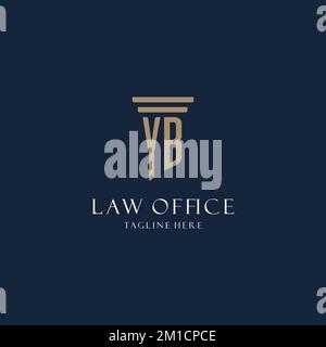 YB initial monogram logo for law office, lawyer, advocate with pillar style design ideas Stock Vector