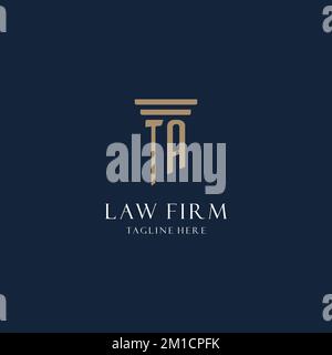 TA initial monogram logo for law office, lawyer, advocate with pillar style design ideas Stock Vector