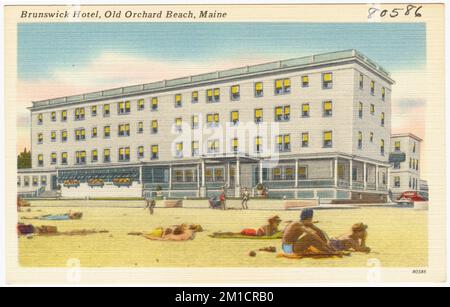 Brunswick Hotel, Old Orchard Beach, Maine , Hotels, Beaches, Tichnor Brothers Collection, postcards of the United States Stock Photo