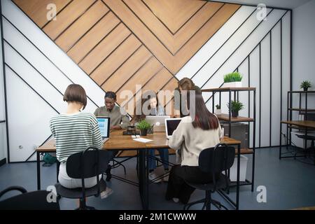 business team working in a modern office. Stock Photo