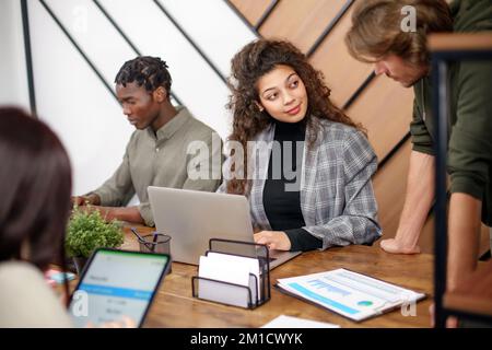 business team working in a modern office. Stock Photo