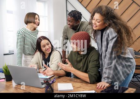 multicultural business team discussing ideas for a new project . Stock Photo