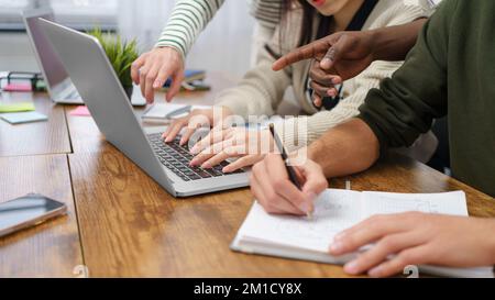 business team discussing a new business plan . close-up. Stock Photo