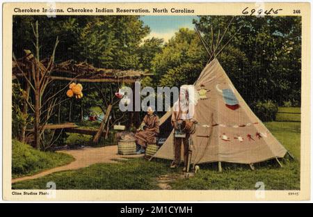 Cherokee Indians, Cherokee Indian Reservation, North Carolina , Tichnor Brothers Collection, postcards of the United States Stock Photo