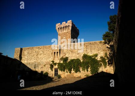 Photographic documentation of the castle of Populonia, an ancient village in Tuscany Italy Stock Photo