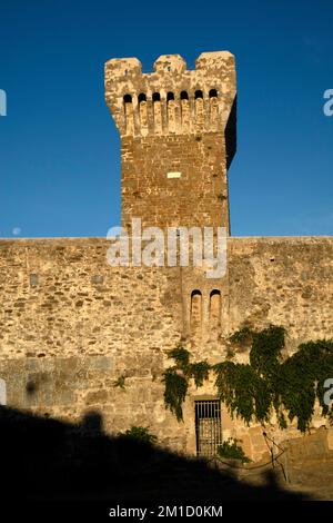 Photographic documentation of the castle of Populonia, an ancient village in Tuscany Italy Stock Photo