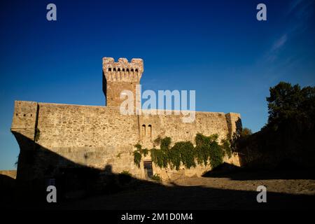 Photographic documentation of the castle of Populonia, an ancient village in Tuscany Italy Stock Photo