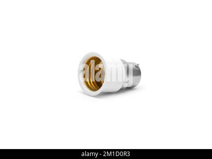 Used old bulb holder isolated on white background Stock Photo