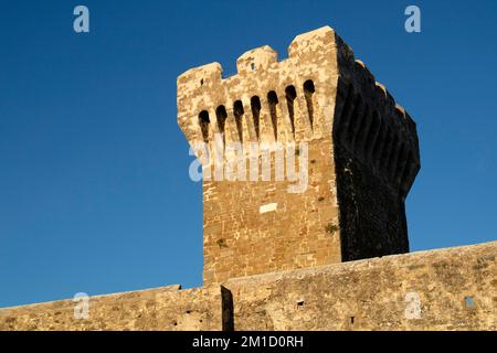 Photographic documentation of the castle of Populonia, an ancient village in Tuscany Italy Stock Photo