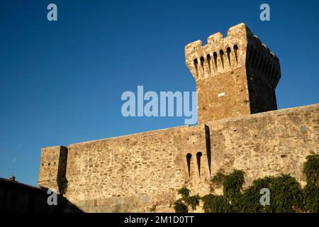 Photographic documentation of the castle of Populonia, an ancient village in Tuscany Italy Stock Photo