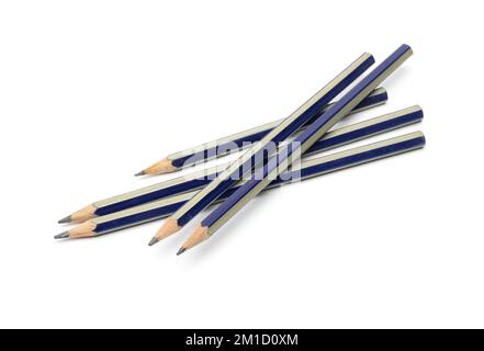 Isolated pencils on white background close up Stock Photo