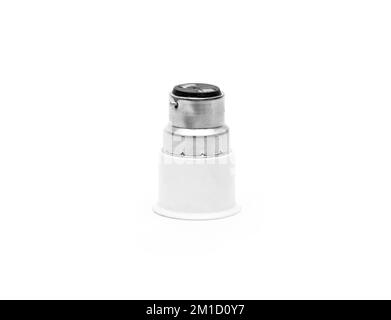 Old used bulb holder on white background Stock Photo