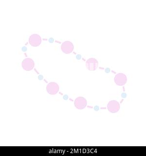Hand drawn cute isolated clip art illustration of a bracelet with beads Stock Vector