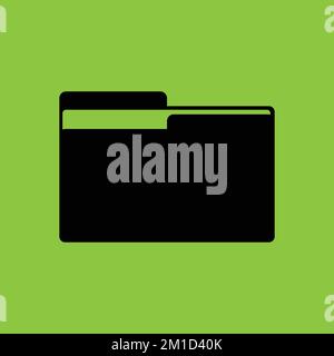 Folder Icon isolated on Green Background. Office Concept. - Vector. Vector illustration Stock Vector