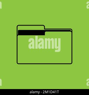 Folder Icon isolated on Green Background. Office Concept. - Vector. Vector illustration Stock Vector