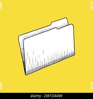 Folder Icon, Office Concept, Sketch and Vintage. Vector illustration Stock Vector