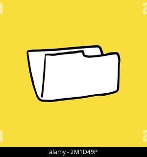 Folder Icon, Office Concept, Sketch and Vintage. Vector illustration Stock Vector