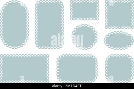 Circle and square scalloped frames. Scalloped edge rectangle and ellipse  shapes. Simple label and sticker form. Flower silhouette lace frame. Vector  Stock Vector Image & Art - Alamy