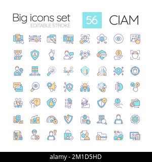 CIAM RGB color icons set Stock Vector