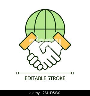 International relationship RGB color icon Stock Vector