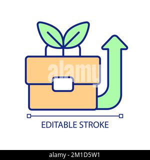 Green business benefit RGB color icon Stock Vector