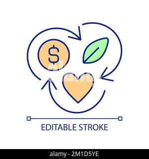 Eco-friendly business RGB color icon Stock Vector
