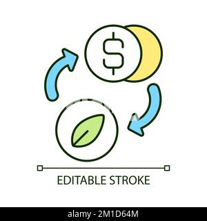 Successful green business RGB color icon Stock Vector