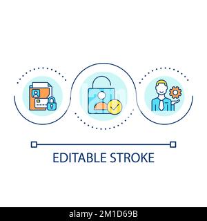 Provide user data security loop concept icon Stock Vector