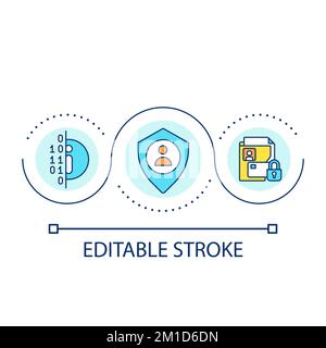 Personal data security loop concept icon Stock Vector