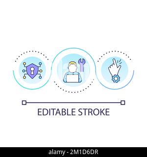 Data analyst loop concept icon Stock Vector