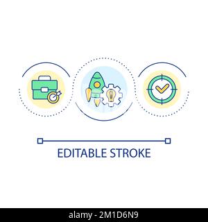 Turning problem into business loop concept icon Stock Vector
