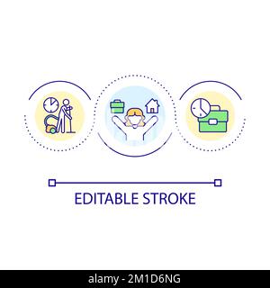 Perform multiple tasks simultaneously loop concept icon Stock Vector