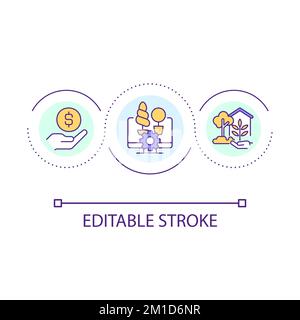 Become garden designer loop concept icon Stock Vector