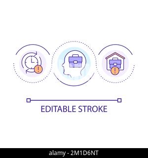 Overwork issue loop concept icon Stock Vector