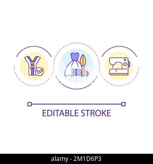 Clothing repair and tailoring services loop concept icon Stock Vector
